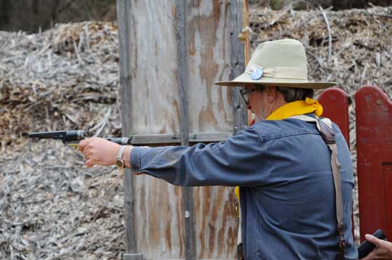 One Ear Pete doing his best imitation of a gunfighter