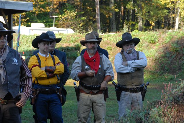 Excited shooters during safety briefing.